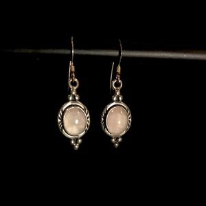 Smoky round crystal earrings with silver details